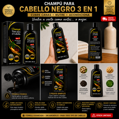 Champú Oscurecedor de Canas | Tinte Progresivo Natural 100ml