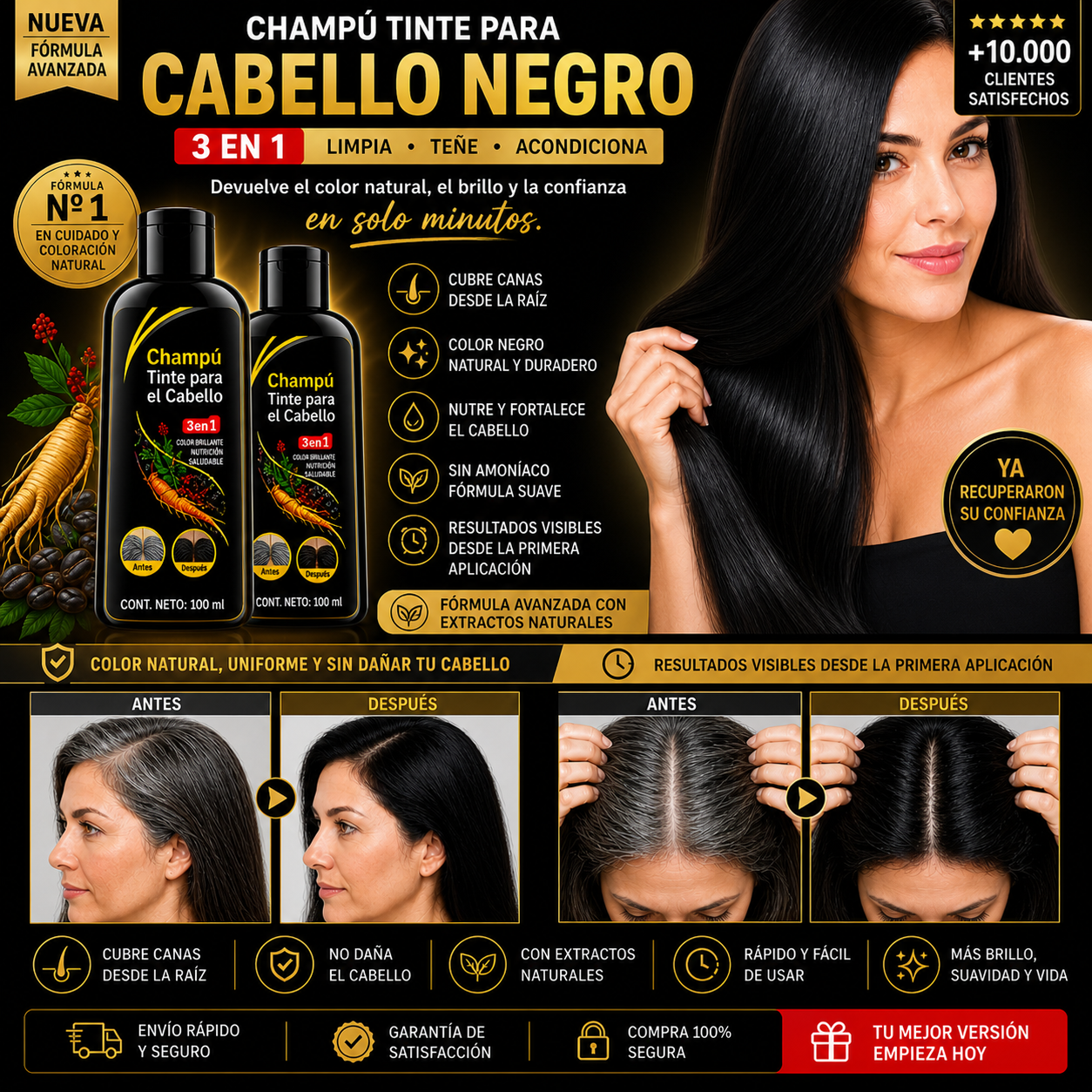 Champú Oscurecedor de Canas | Tinte Progresivo Natural 100ml