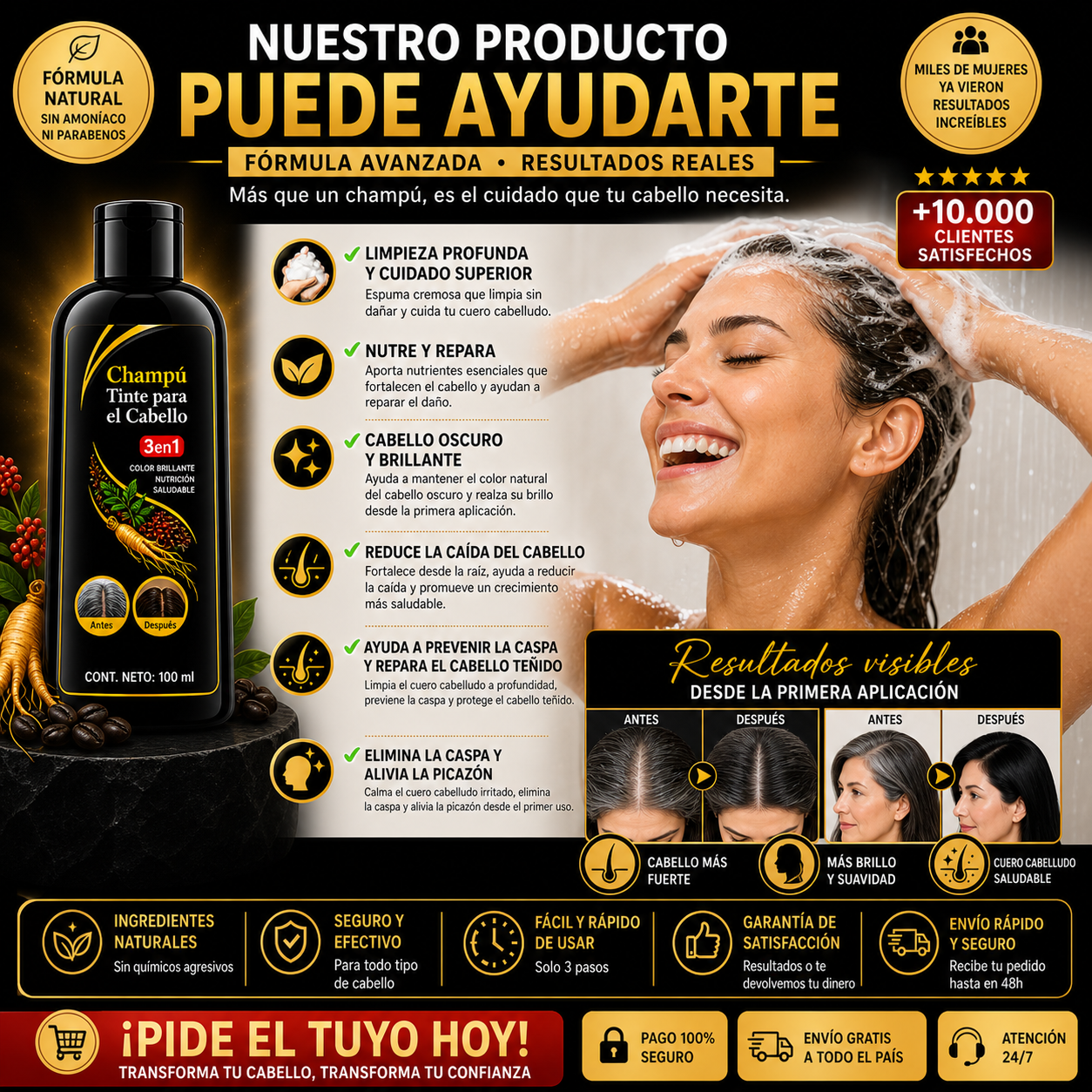 Champú Oscurecedor de Canas | Tinte Progresivo Natural 100ml