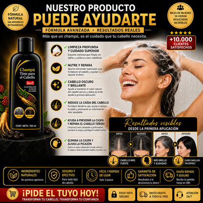 Champú Oscurecedor de Canas | Tinte Progresivo Natural 100ml