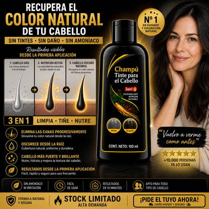 Champú Oscurecedor de Canas | Tinte Progresivo Natural 100ml